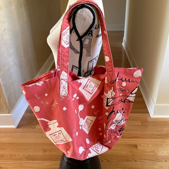 Juicy Couture Y2K Tote Bag Orange Pink Canvas Bag - Picture 2 of 16